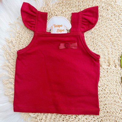  Conj. Regata e Short Saia Cerejinhas - Vermelho